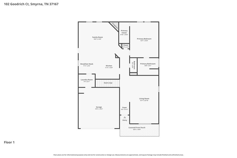 2,540/Mo, 102 Goodrich Ct Smyrna, TN 37167 Floor Plan View
