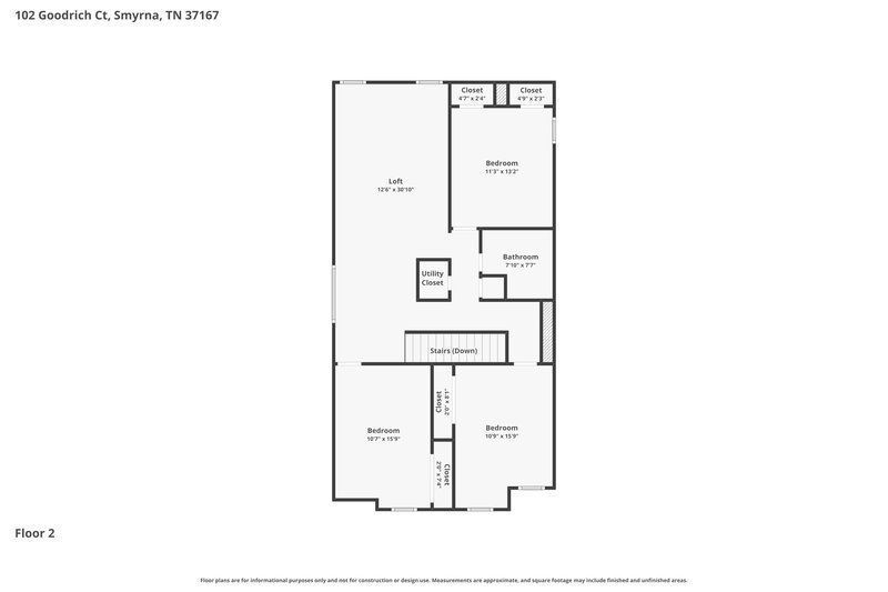 2,540/Mo, 102 Goodrich Ct Smyrna, TN 37167 Floor Plan View 2