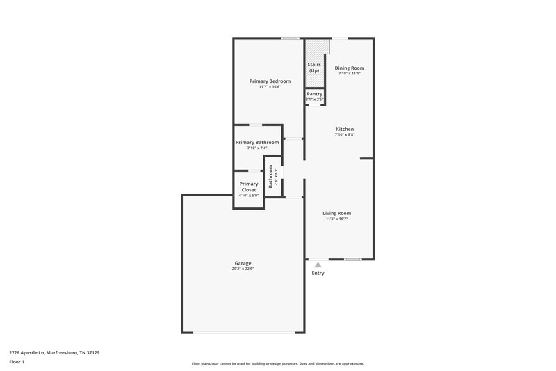 1,685/Mo, 2726 Apostle Ln Murfreesboro, TN 37129 Floor Plan View