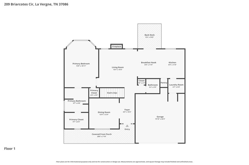 2,275/Mo, 209 Briarcotes Cir La Vergne, TN 37086 Floor Plan View 2