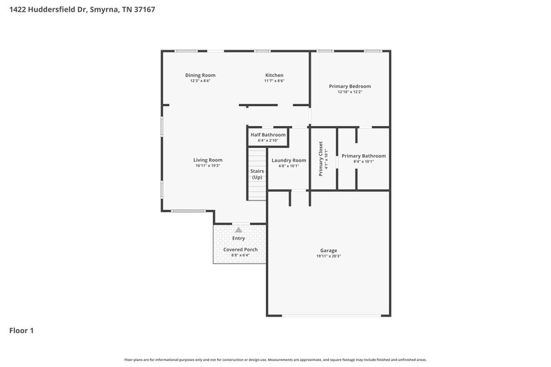 2,465/Mo, 1422 Huddersfield Dr Smyrna, TN 37167 Floor Plan View