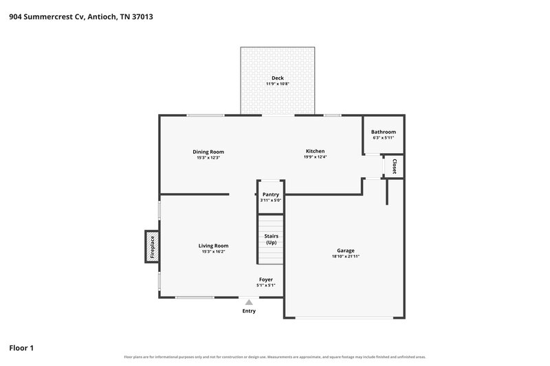 2,200/Mo, 904 Summercrest Cv Antioch, TN 37013 Floor Plan View