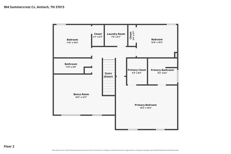 2,200/Mo, 904 Summercrest Cv Antioch, TN 37013 Floor Plan View 2