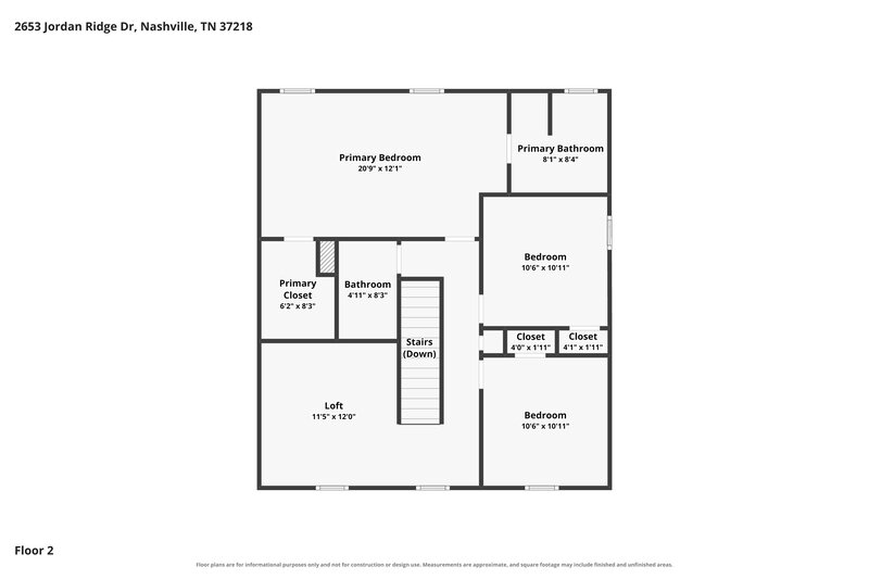 2,480/Mo, 2653 Jordan Ridge Dr Nashville, TN 37218 Floor Plan View