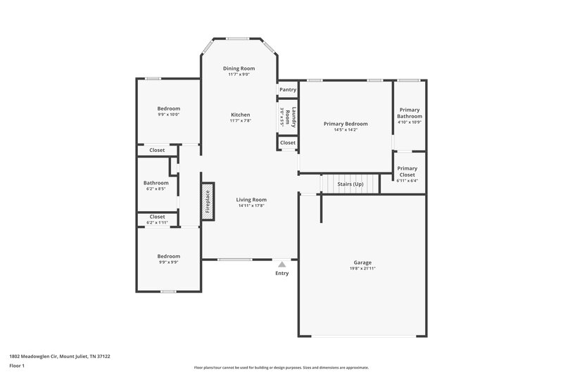 2,370/Mo, 1802 Meadowglen Cir Mt Juliet, TN 37122 Floor Plan View