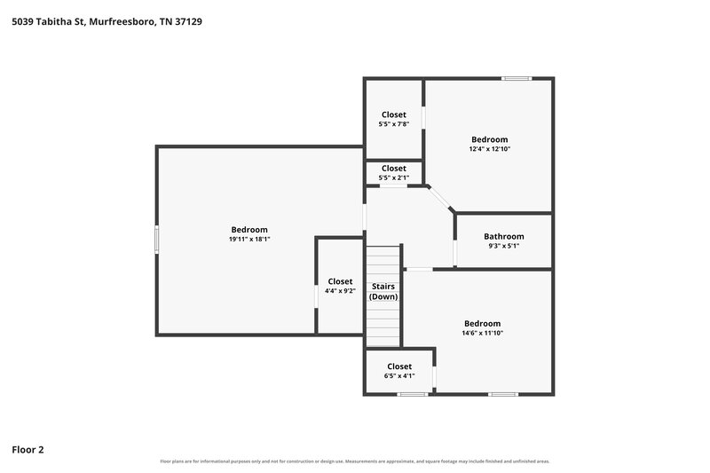 2,065/Mo, 5039 Tabitha St Murfreesboro, TN 37129 Floor Plan View 2