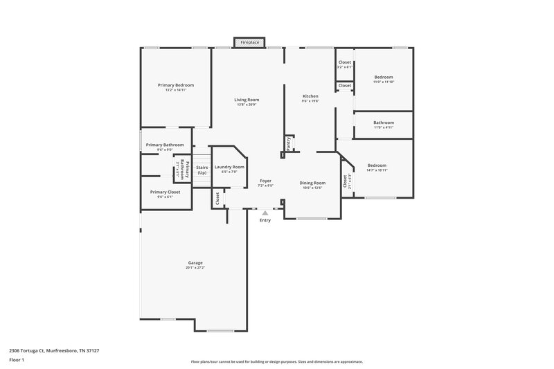 1,965/Mo, 2306 Tortuga Ct Murfreesboro, TN 37127 Floor Plan View