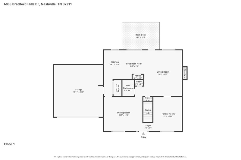 2,605/Mo, 6005 Bradford Hills Dr Nashville, TN 37211 Floor Plan View 2