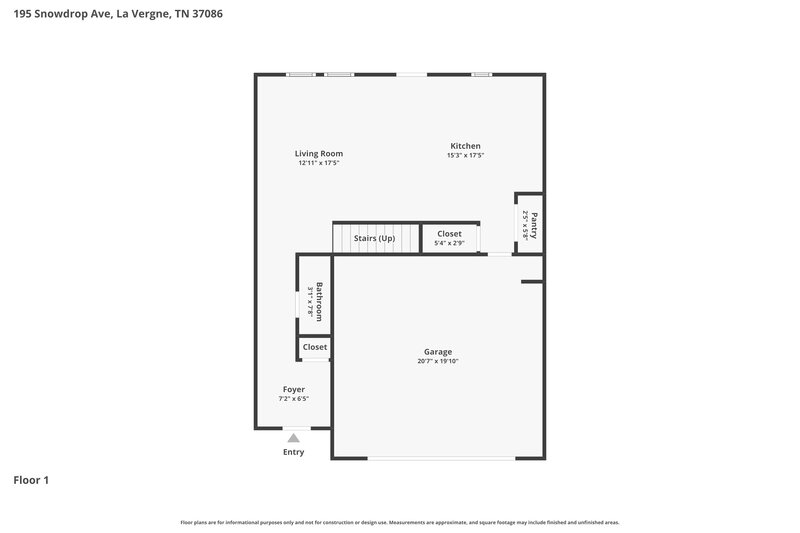 2,175/Mo, 195 Snowdrop Ave La Vergne, TN 37086 Floor Plan View