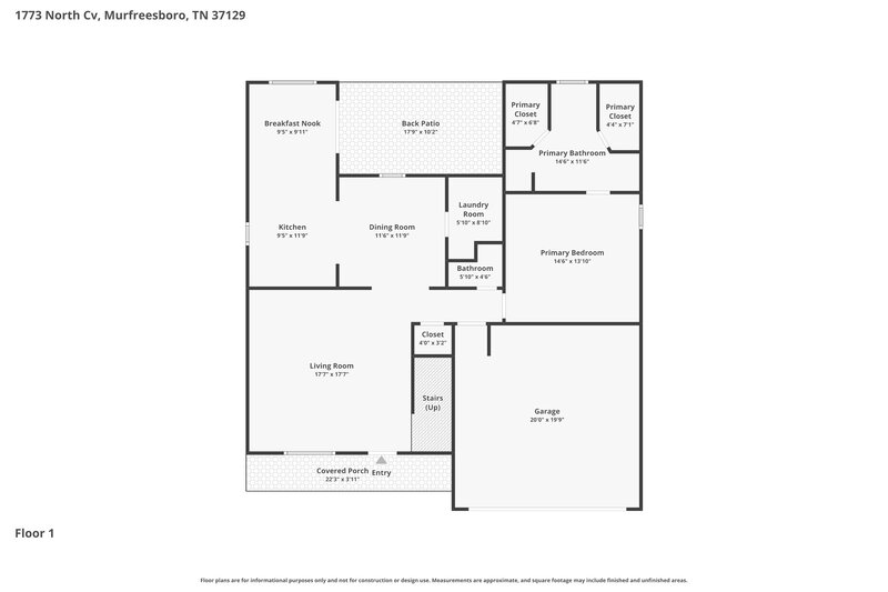 2,330/Mo, 1773 North Cv Murfreesboro, TN 37129 Floor Plan View