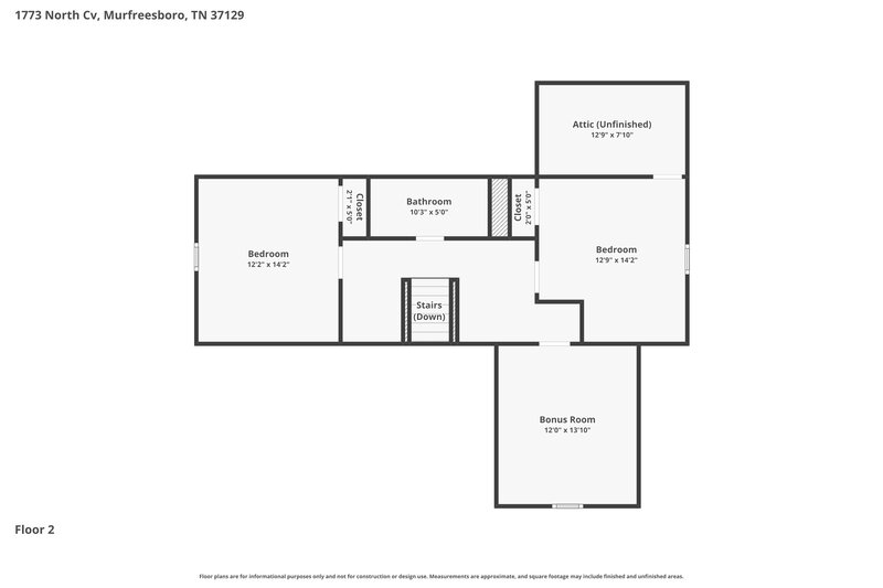 2,330/Mo, 1773 North Cv Murfreesboro, TN 37129 Floor Plan View 2