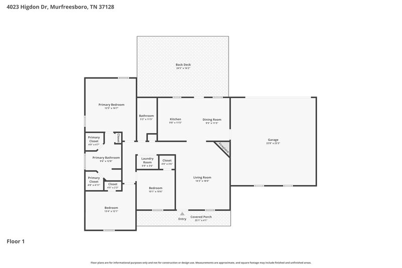 2,010/Mo, 4023 Higdon Dr Murfreesboro, TN 37128 Floor Plan View