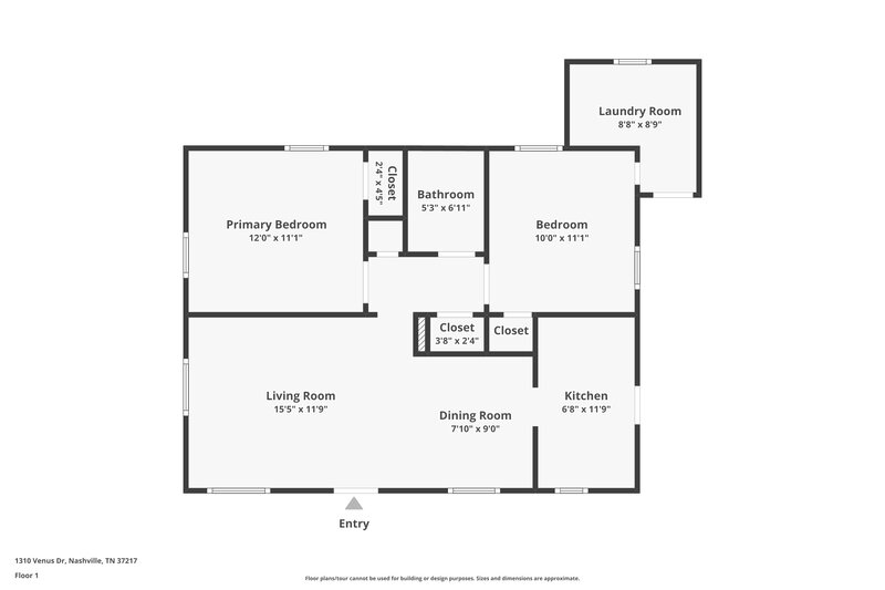 1,510/Mo, 1310 Venus Dr NASHVILLE, TN 37217 Floor Plan View