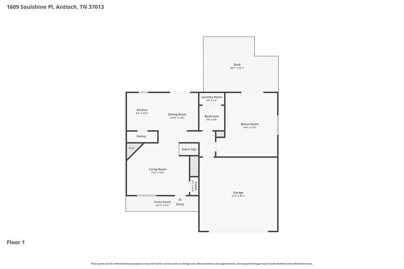 2,255/Mo, 1609 Soulshine Pl Antioch, TN 37013 Floor Plan View