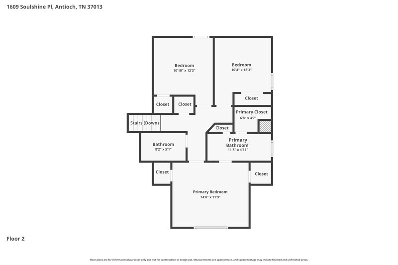 0/Mo, 1609 Soulshine Pl Antioch, TN 37013 Floor Plan View 2