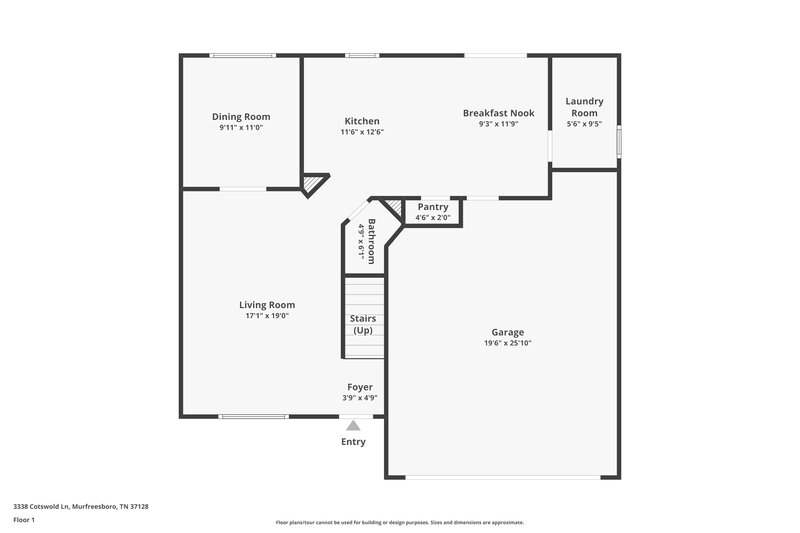 2,395/Mo, 3338 Cotswold Ln Murfreesboro, TN 37128 Floorplan View