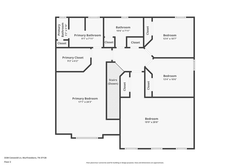 2,395/Mo, 3338 Cotswold Ln Murfreesboro, TN 37128 Floorplan View 2