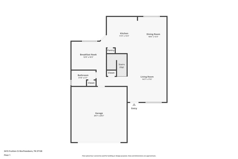 2,100/Mo, 3415 Fruition Ct Murfreesboro, TN 37128 Floor Plan View