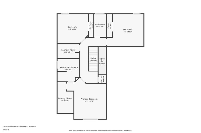 2,100/Mo, 3415 Fruition Ct Murfreesboro, TN 37128 Floor Plan View 2