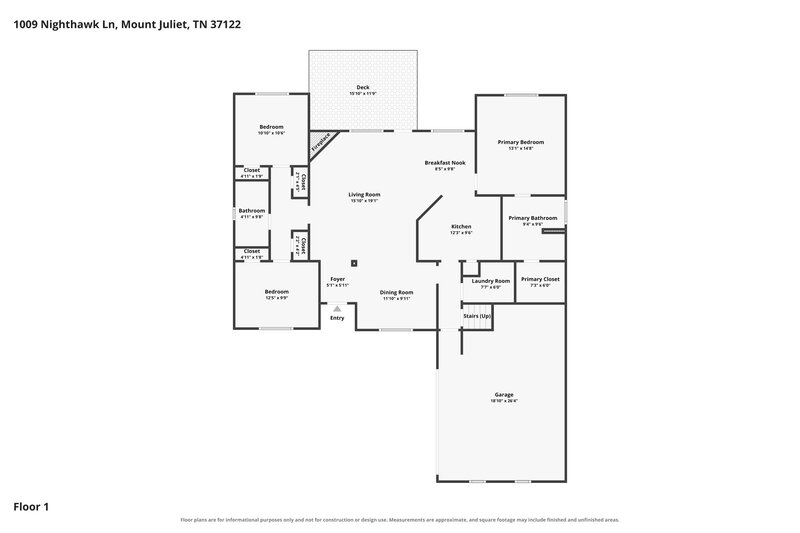 2,510/Mo, 1009 Nighthawk Ln Mt Juliet, TN 37122 Floor Plan View