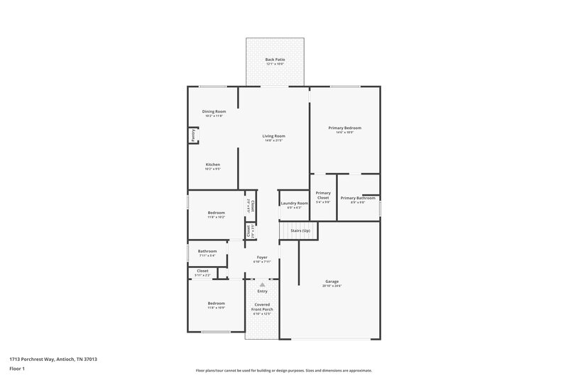 2,455/Mo, 1713 Porchrest Way Antioch, TN 37013 Floor Plan View