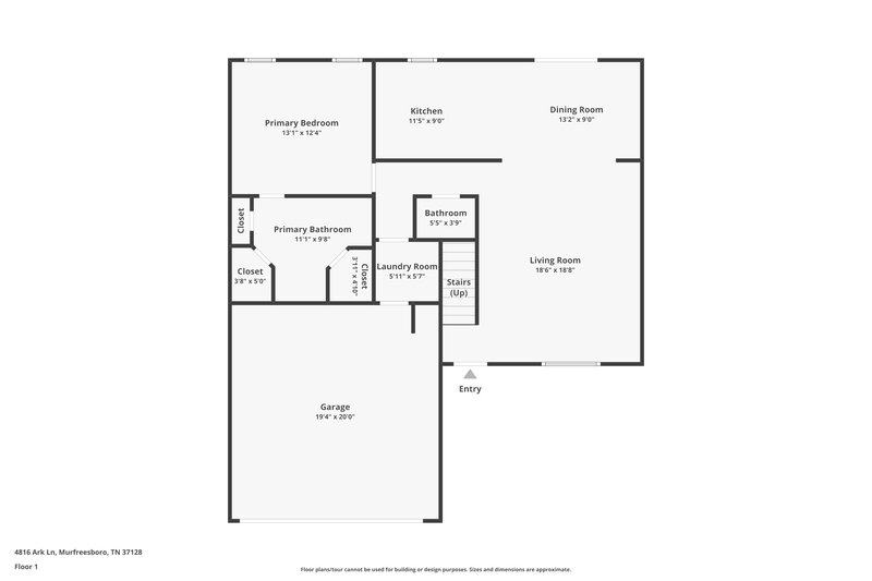 2,115/Mo, 4816 Ark Ln Murfreesboro, TN 37128 Floor Plan View