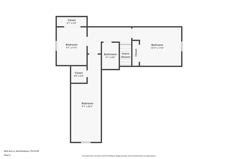 2,115/Mo, 4816 Ark Ln Murfreesboro, TN 37128 Floor Plan View 2