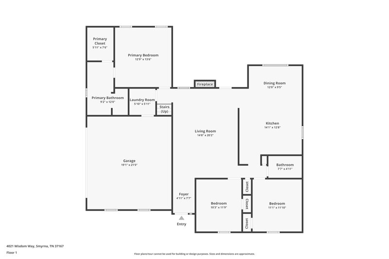 2,440/Mo, 4021 Wisdom Way Smyrna, TN 37167 Floor Plan View
