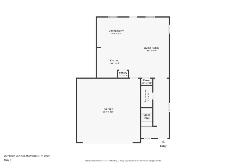 2,085/Mo, 2627 Salem Glen Crossing Murfreesboro, TN 37128 Floor Plan View