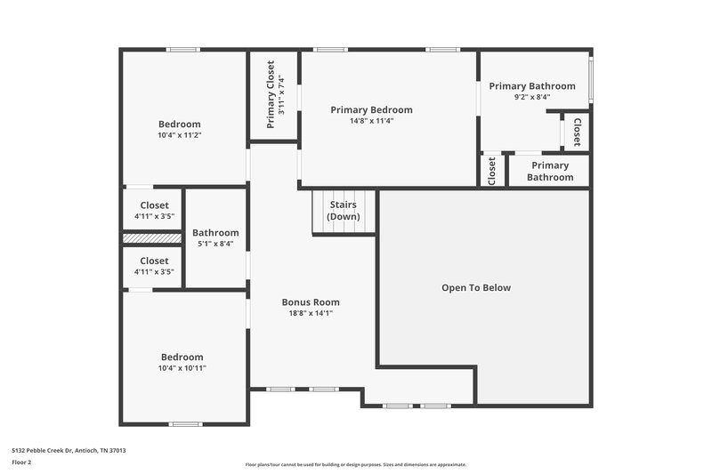 2,030/Mo, 5132 Pebble Creek Dr Antioch, TN 37013 Floor Plan View 2