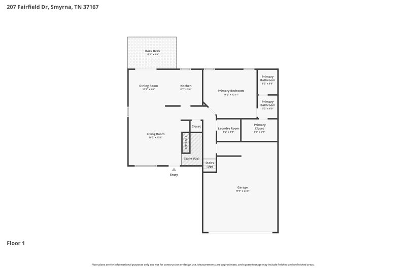 2,325/Mo, 207 Fairfield Dr Smyrna, TN 37167 Floorplan View