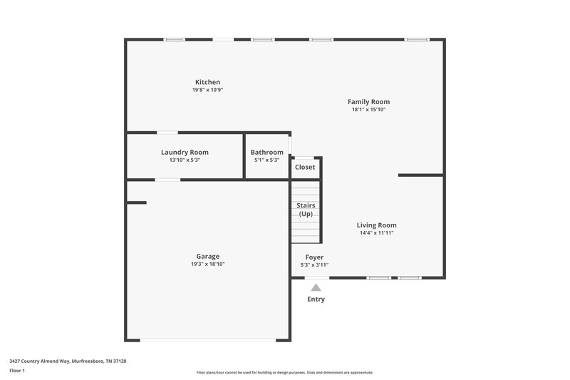 2,200/Mo, 3427 Country Almond Way Murfreesboro, TN 37128 Floor Plan View