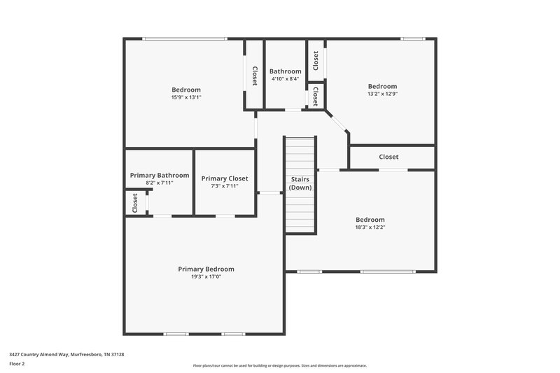 2,200/Mo, 3427 Country Almond Way Murfreesboro, TN 37128 Floor Plan View 2