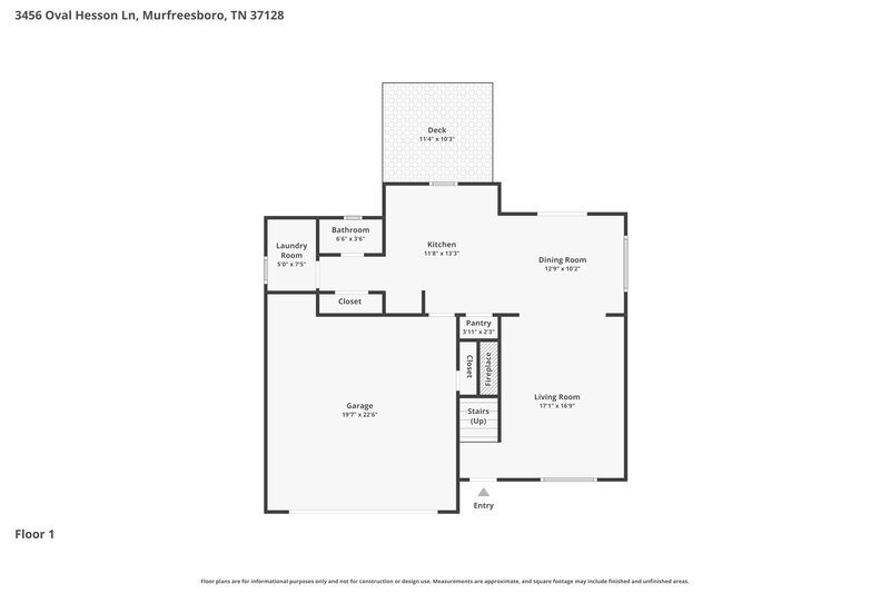 2,360/Mo, 3456 Oval Hesson Ln Murfreesboro, TN 37128 Floor Plan View