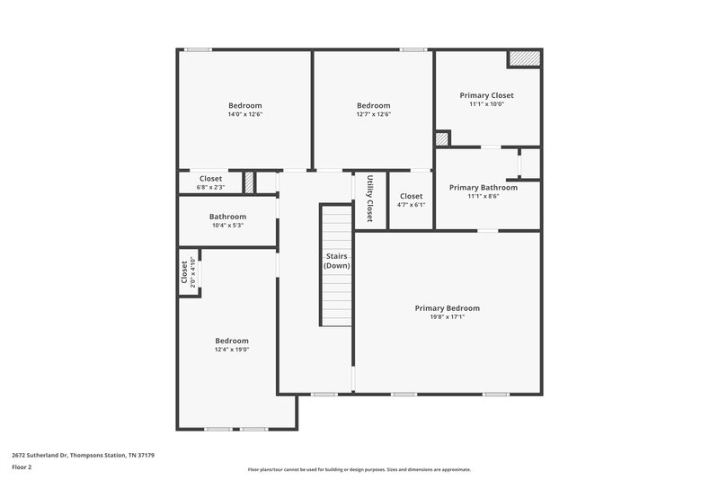 2,005/Mo, 2672 Sutherland Dr Thompsons Station, TN 37179 Floor Plan View 2