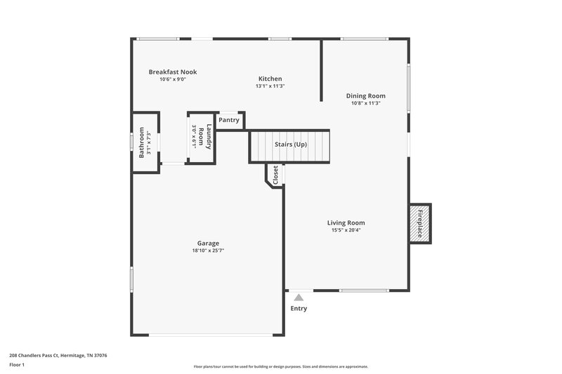 2,175/Mo, 208 Chandlers Pass Ct Hermitage, TN 37076 Floor Plan View