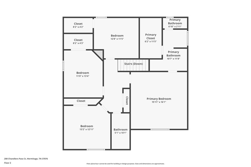 2,175/Mo, 208 Chandlers Pass Ct Hermitage, TN 37076 Floor Plan View 2