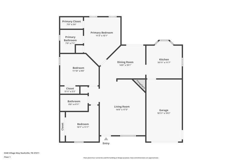 2,405/Mo, 5340 Village Way Nashville, TN 37211 Floorplan View