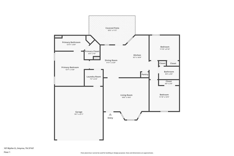 2,020/Mo, 107 Blythe Ct Smyrna, TN 37167 Floor Plan View