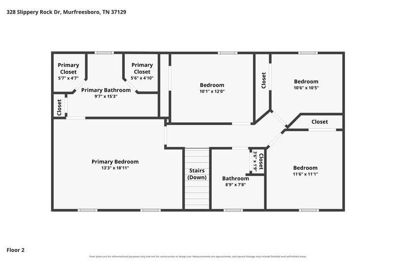 2,170/Mo, 328 Slippery Rock Dr Murfreesboro, TN 37129 Floor Plan View 2