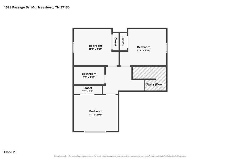 2,000/Mo, 1528 Passage Dr Murfreesboro, TN 37130 Floor Plan View 2