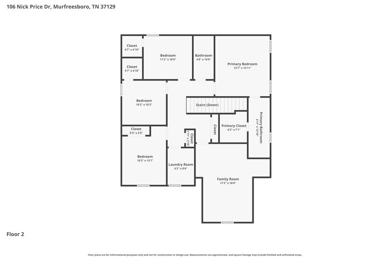 2,385/Mo, 106 Nick Price Dr Murfreesboro, TN 37129 Floor Plan View 2