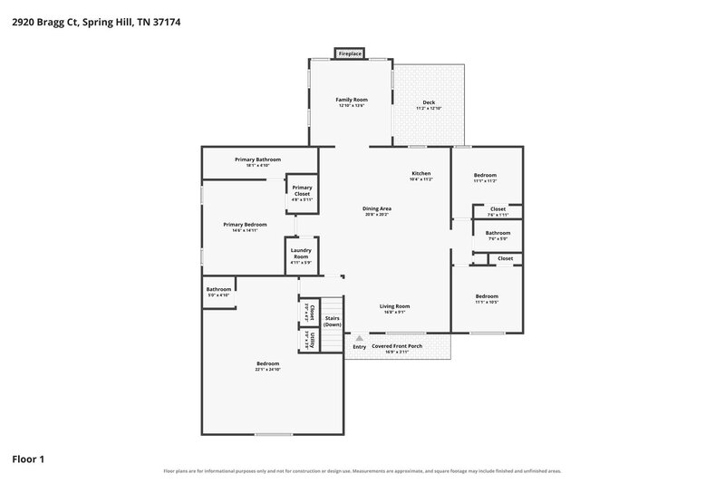 2,640/Mo, 2920 Bragg Ct Spring Hill, TN 37174 Floorplan View