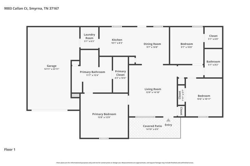 2,115/Mo, 9003 Callan Ct Smyrna, TN 37167 Floor Plan View