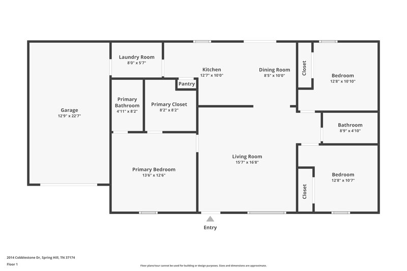 2,090/Mo, 2014 Cobblestone Dr Spring Hill, TN 37174 Floor Plan View