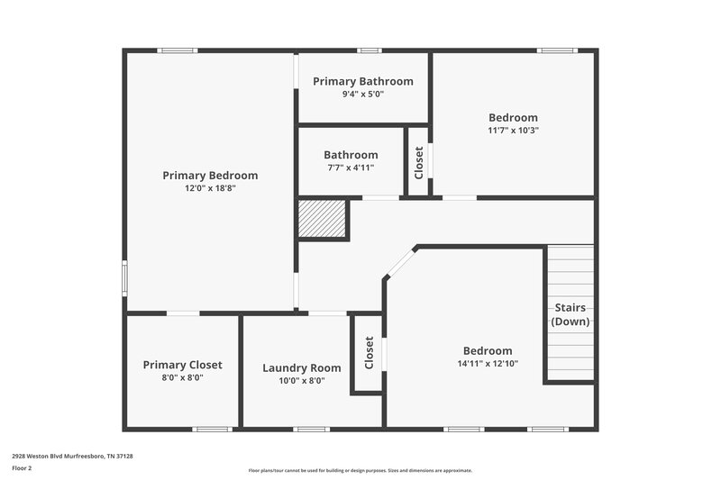 2,255/Mo, 2928 Weston Blvd Murfreesboro, TN 37128 Floor Plan View 2