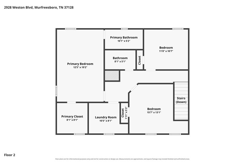 2,150/Mo, 2928 Weston Blvd Murfreesboro, TN 37128 Floor Plan View 2