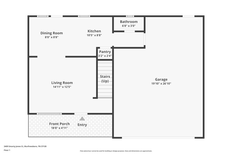 1,950/Mo, 3409 Smarty Jones Ct Murfreesboro, TN 37128 Floorplan View