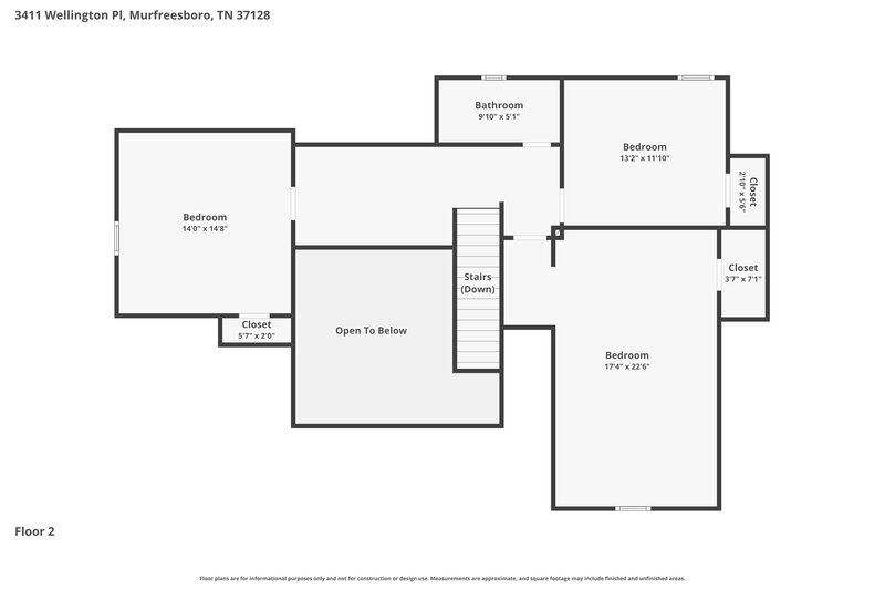 2,465/Mo, 3411 Wellington Pl Murfreesboro, TN 37128 Floor Plan View 2