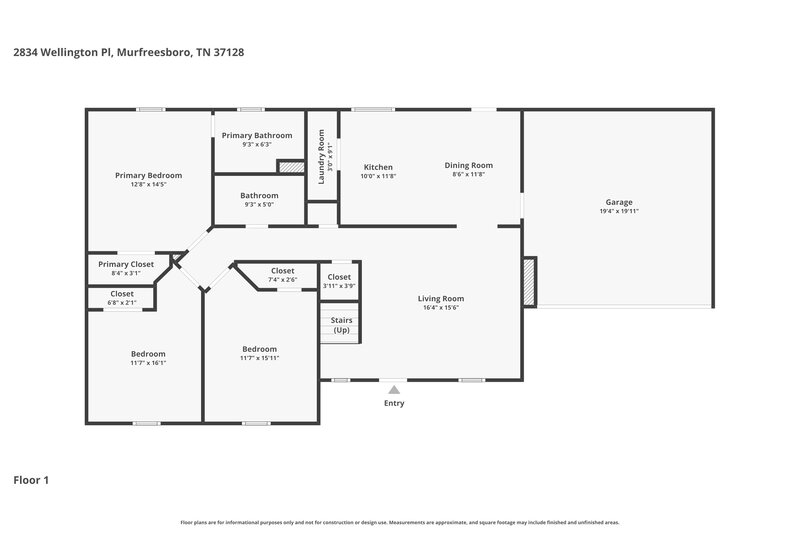 2,335/Mo, 2834 Wellington Pl Murfreesboro, TN 37128 Floor Plan View